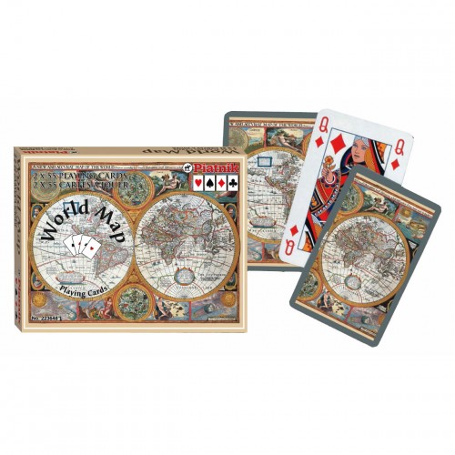 Carti de joc Piatnik (Austria), World Map, 2 pachete in cutie de lux Carti de joc Piatnik (Austria), World Map, 2 pachete in cutie de lux